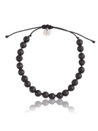 Męska bransoletka z lawy wulkanicznej i hematytu