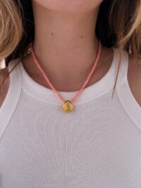 Naszyjnik Morze z łososiowym koralem