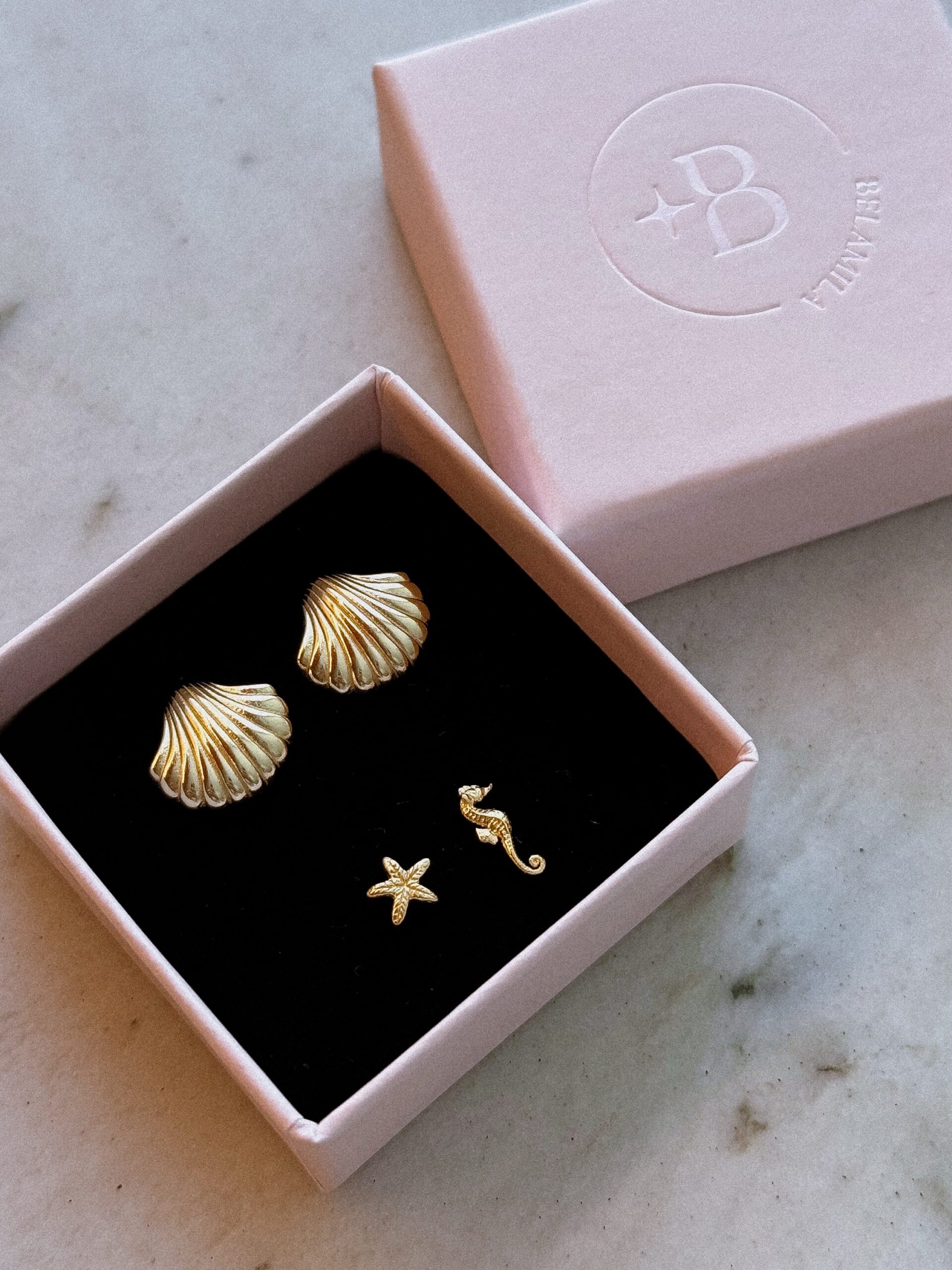 Set kolczyków Morze z dwoma muszelkami