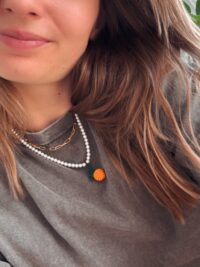 Naszyjnik perły z pomarańczą
