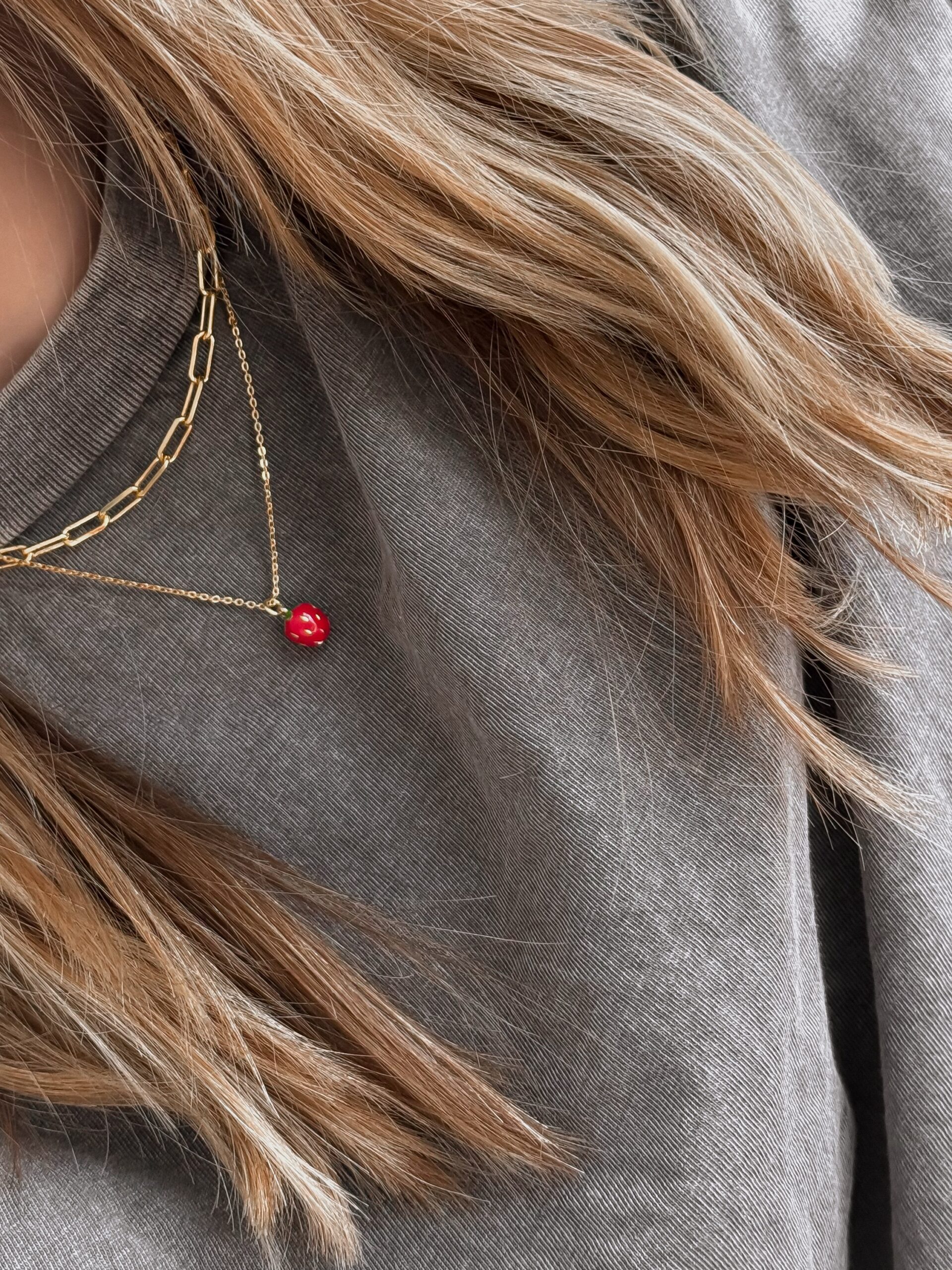 Naszyjnik czerwona TRUSKAWKA