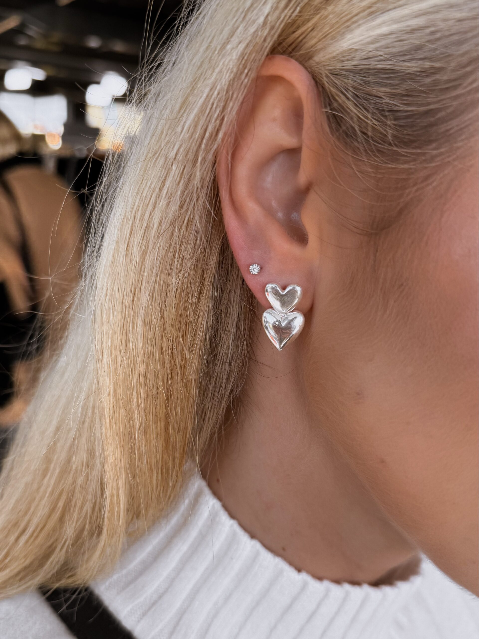 Kolczyki podwójne serca